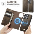 thumbnail image 3 of Compatible con Funda Billetera Desmontable para iPhone 16 Pro Compatible con Magsafe, Soporte para Tarjetero con Bloqueo RFID y Tapa de Cuero PU 2 en 1 Funda Magnética a prueba de Golpes, 3 of 9