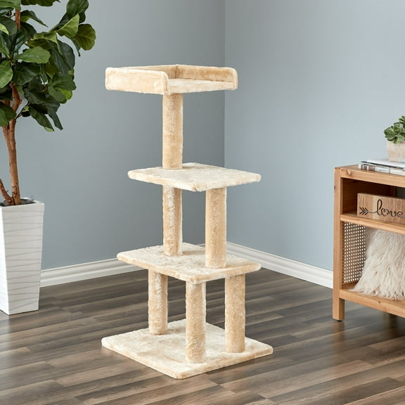Two by Two Albany - Beige Scratching Post Cat Furniture - 44.1 in. Tall