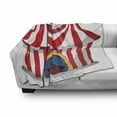 thumbnail image 3 of Circus Soft Flannel Fleece Throw Blanket, Illustration of Retro Flag Nostalgic Fun Festival Carnival Venue, Cozy Plush for Indoor and Outdoor Use, 50" x 60", Red White, by Ambesonne, 3 of 6