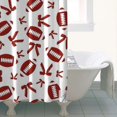 thumbnail image 4 of Football and Ribbon Shapes Pattern Shower Curtain 36"x72" ,Bathroom Decorative Shower Curtains Set with 12 Hooks,Modern Waterproof Washable Shower Curtain, 4 of 6