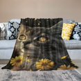 thumbnail image 2 of Orinice Cat Fleece Blanket Throw, Machine Washable Flannel Plush Throw Blanket for Bed Couch Sofa Chair, Super Soft Fuzzy Cozy Printed Blanket for Kids Boys Girls, 40x50in, 2 of 6
