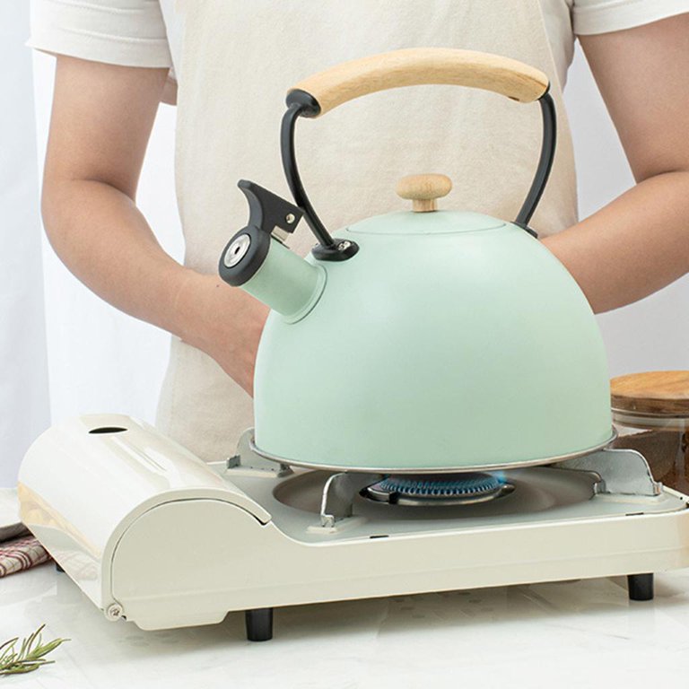 tea Kettle 3L Electric Induction Gapot Wooden Handle Top Kettle Stainless  Steel Teakettle for Electric/Induction/Gas