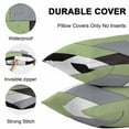 thumbnail image 4 of Waterproof Throw Pillow Covers Set of 2, 20x20 Inch Sage Green Grey Decorative Pillowcases Outdoor Pillow Slip Cushion Covers Set for Couch Tent Modern Green Geometric, 4 of 7
