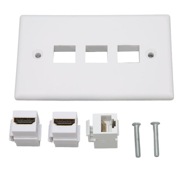 PlacA de Pared Cat6, Interfaz multimedia HD Placa de Pared Ethernet RJ45 Conexión Grastita de Corrosión Ethernet para Proyector para Computadadoras