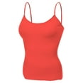 thumbnail image 2 of Essential Basic Women Layering Short Cami Adjustable Strap Tank Top - 3Pack - Wh, Red, Coral, L, 2 of 5