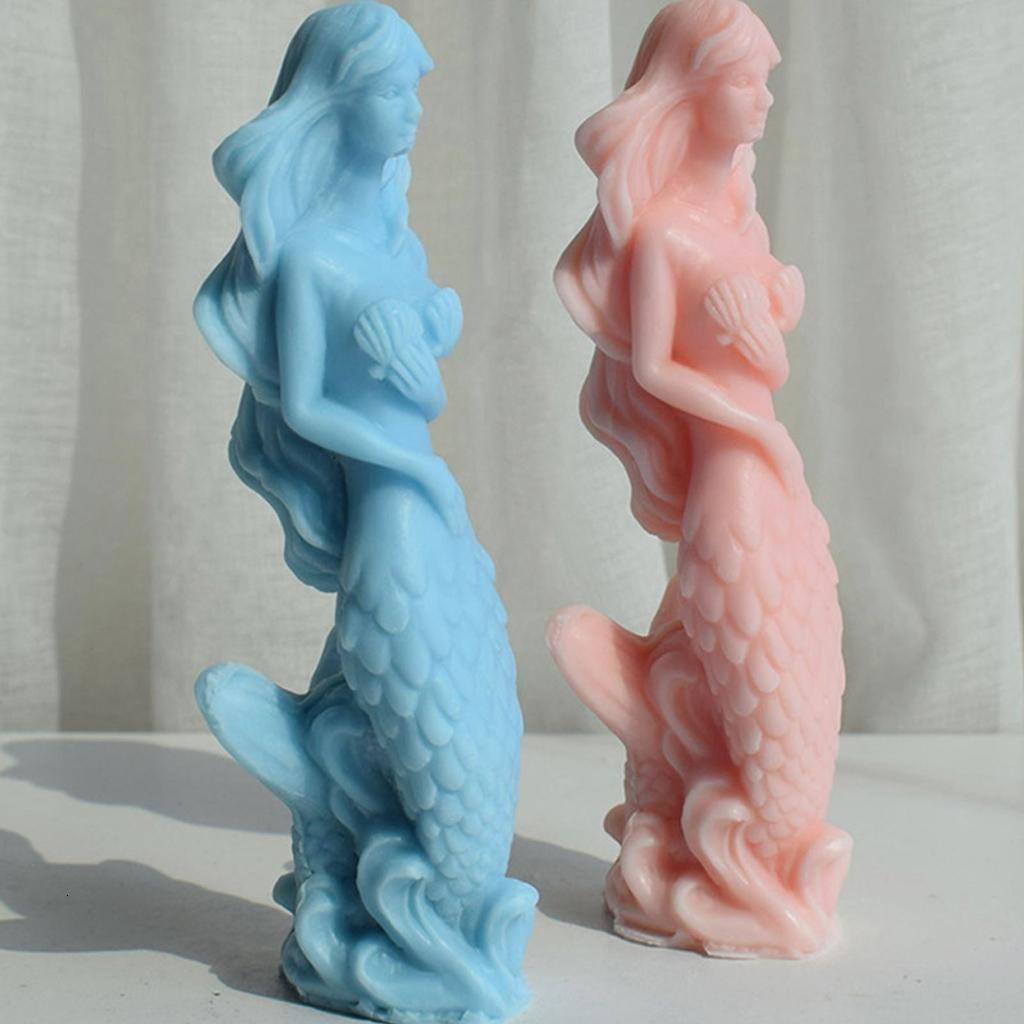 Giaone Mermaids Molds Epoxy Resin Mold DIY Candle Mold Table Ornament Making Tool