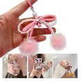 thumbnail image 2 of Giaone Sweet Bowknot Plush Ball Charm Pendant Chain Hanging Decoration for Keys Bag, 2 of 20