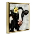 thumbnail image 4 of Stupell Industries Cow with Yellow Daisy Animals & Insects Painting Gold Floater Framed Canvas Art Print Wall Art, 18 x 18, 4 of 10