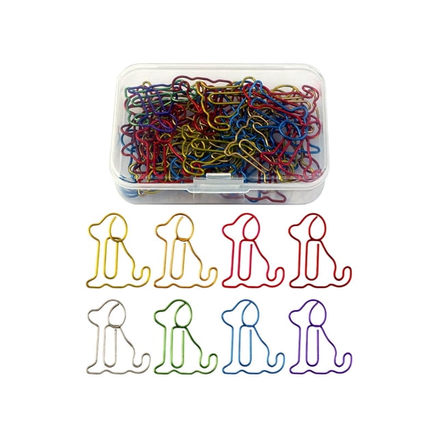 50 Dog Paper Clips Irregular Paper Clips Financial Receipts Bookmarks Iron Multicolor office Supply