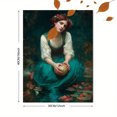 thumbnail image 3 of Woman With Globe Canvas Print，Hotel Lobby Bathroom Kitchen Wall Decor, 3 of 8