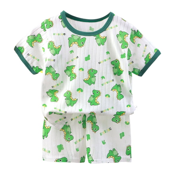 Xudanell Baby & Toddler Pajamas with Organic Cotton, Snug Fit PJs for Girls Boys Kids, Soft & Stretchy Short Summer Sleepwear (Light Green, 12-18 Months)