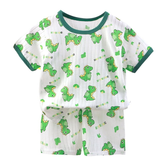 DXOUPM Toddler Boy Summer Outfits Clothes Home Wear Casual Tops Shorts Pajamas Two Piece Set