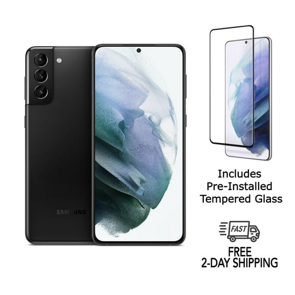 Pre-Owned Samsung Galaxy S21 Plus 5G G996U (Fully Unlocked) 256GB Phantom Black with Screen Protector