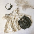 thumbnail image 2 of Newborn Kid Baby Girl Clothes Ruffle Top Shorts Floral Outfit Animal Print Set, 2 of 4