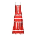 thumbnail image 4 of Robe Longue Boho pour Femmes à Bretelles Spaghetti Sans Manches à Rayures Imprimées d'Été Décontractée Longue, 4 of 5