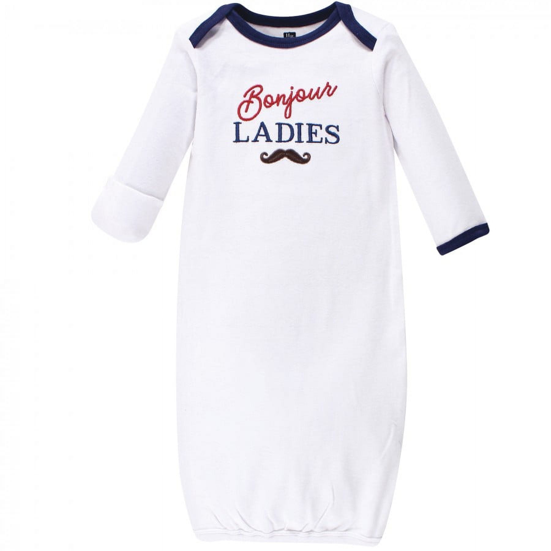 Hudson Baby Infant Boy Cotton Gowns, Bonjour, Preemie-Newborn