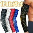 thumbnail image 1 of Dengjunhu 1Pair Sun Protection Arm Sleeves Spider Web Pattern Cooling Sports Compression Athletic Sleeves for Basketball Running Cycling Golfing, 1 of 7