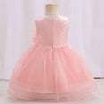 thumbnail image 5 of USNSM (0-3 Years) Toddler Baby Girls Sleeveless Bow Lace Mesh Dress Casual Fashion Soft Comfy Princess Dress Pink 2-3 Years, 5 of 9