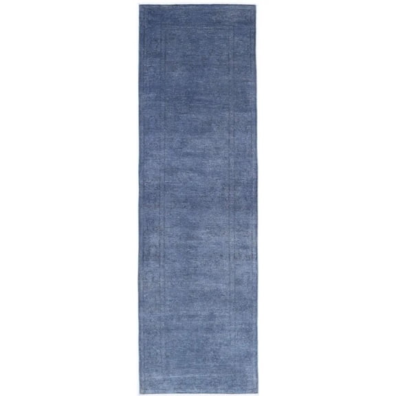 Hand Knotted Overdye Wool Rug - 2'9'' x 10'2''