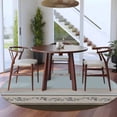thumbnail image 3 of Aqua Floral Round Area Rug 7Ft Washable Circle Rugs for Dorm Laundry Room, Modern Farmhouse Leaves Brown Striped Non-Slip Carpet Floor Mats Indoor Outdoor Carpet Runner Aesthetic Home Decor, 3 of 8