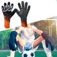 thumbnail image 1 of Guantes de fútbol profesionales antideslizantes de poliéster shamjiam naranja y negro, 1 of 8