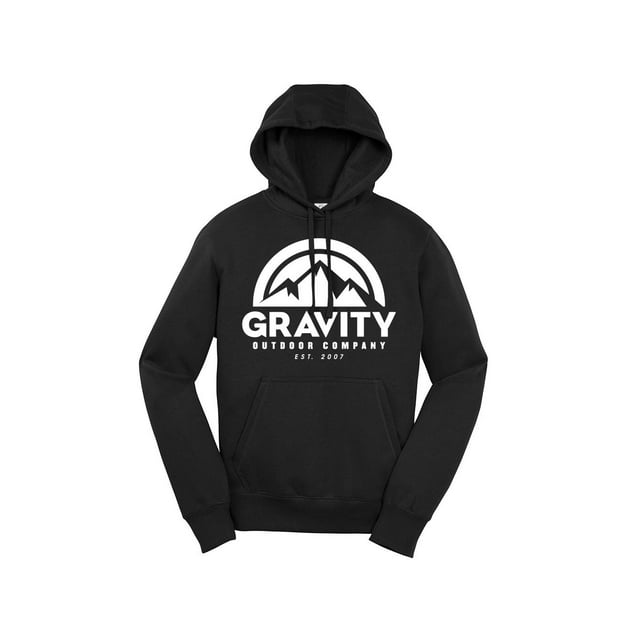 Chandail à Capuchon pour Hommes Gravity Outdoor Co. - Noir - Logo Blanc - P