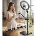 thumbnail image 4 of ATKTTOP Overhead Phone Mount, Overhead Camera Stand[Anti-Shaking] with 10.5" Ring Light, Desk Stand for iPhone with Ring Light for Video Recording, Zo, 4 of 7