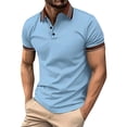 thumbnail image 2 of Mens Shirts Charming Men's Shirt Super Light Short Sleeve Casual Men's Wear Gifts for Men Blue Cotton Blend 2XL, 2 of 9