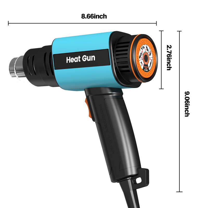 1500W Hot Air Gun with Thawing, Heatsharink Tube, Paint Removal, Loosening Rusty Bolts