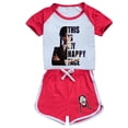 thumbnail image 2 of Addams, nuevo conjunto de ropa de verano para niñas, camiseta deportiva de manga corta estampada + Pantalones, conjunto de ropa para niños zhangyuxiang LED, 2 of 2