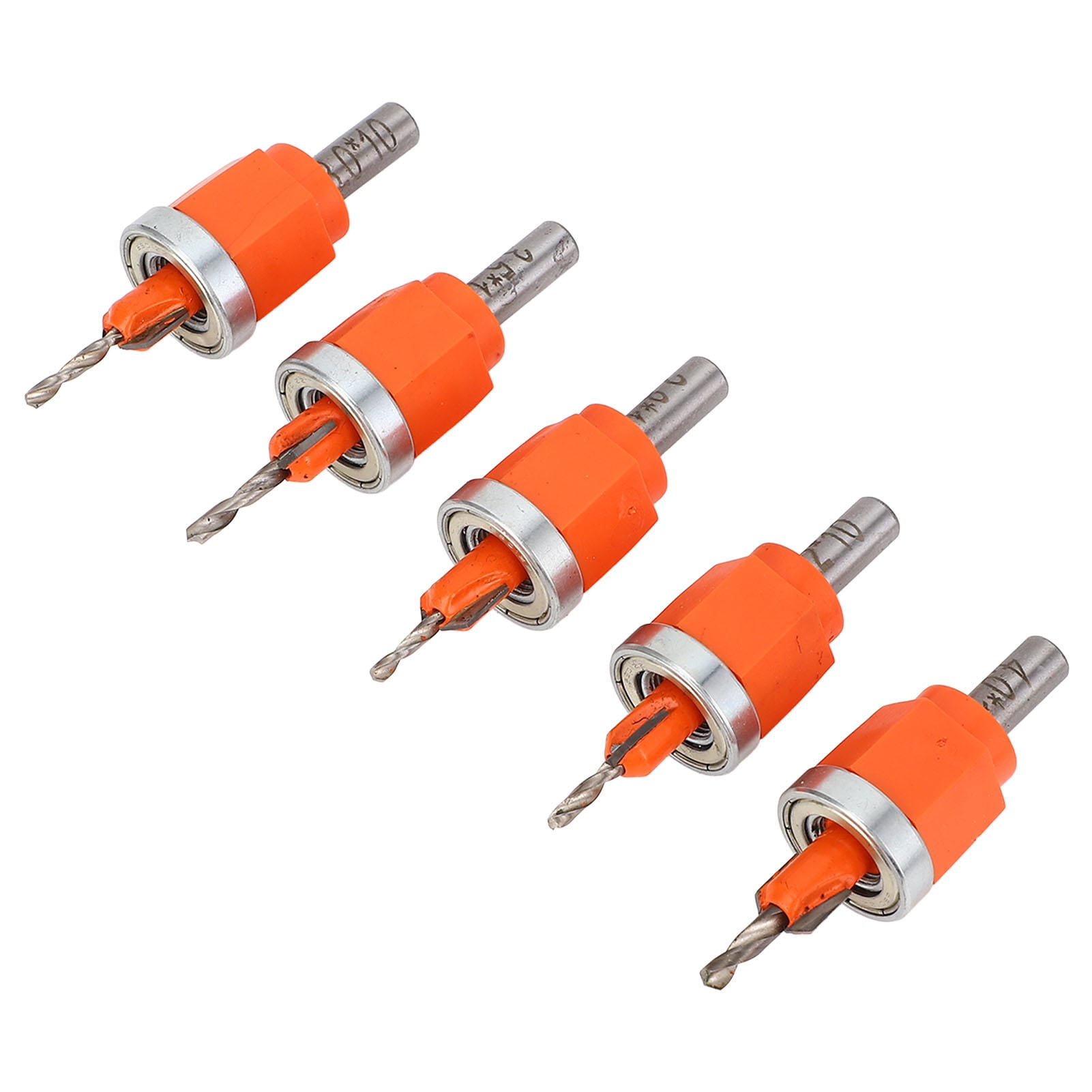 Yajisi 5‑Piece Limit Countersink Drill Bit Set – Cemented Carbide, Built‑In Depth Adjustment, Friction‑Reducing Bearing, Versatile Woodworking Tool