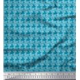 thumbnail image 1 of Soimoi Rayon Fabric Stencil Floral Printed Fabric 1 Yard 56 Inch Wide, 1 of 3