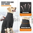 thumbnail image 5 of ROZKITCH Turtleneck Dog Sweater with Leash Hole Warm Pajamas Adjustable Pullover Pet Onesie for Fall and Winter Four-Legged Stretchy Dog Winter Coat for Small Medium and Large Dogs,Gray,M, 5 of 7