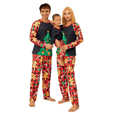 

My 1st Christmas Gingerbread Cookie Matching Family Christmas Pajama Set Xmas Tree Print Pjs Xmas Sleepwear