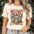 thumbnail image 2 of Cute Meowy Christmas T-Shirt, Baby Cat In Santa Hat Holiday Tee, 2 of 6