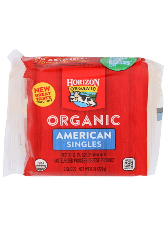 Horizon Organic American Single Cheese, 8 Ounce -- 12 per case.