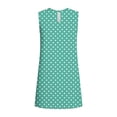 thumbnail image 7 of FRSASU Women's Casual A-Line Dress Crew Neck Summer Dot Print T-shirt Dresses Flutter Sleeve Mini Flowy Sundresses Mint Green-A, 7 of 7