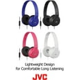 thumbnail image 3 of JVC Lightweight Flat Foldable On Ear Colorful Lightweight Foldable Headband with Mic, Black (HASR185B), 3 of 7