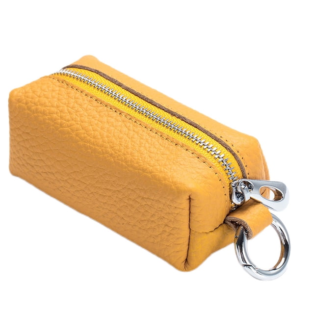 Minnieouse Cartera de cuero para mujer, llaves para tarjetas de crédito, viaje, fecha escolar, tienda, llavero, monedero, regalo organizador de Carteras Amarillo