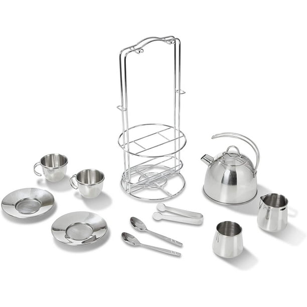 Juego de Té Melissa & Doug con 11 Accesorios de Acero Inoxidable Infantil MD-8853455