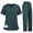 Ad Green, variant on 2 Piece Sets For Women Summer, Women's Quick-Dry 2-Piece V-Neck Scrub Uniform Set - Short Sleeve Work Tee & Pants with Pockets, Solid Color, Comfort Fit, Four Seasons Aa Black