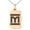 Rose, variant on Stainless Steel Letter M Initial Empire Monogram Engraved Small Rectangle Dog Tag Charm Pendant Necklace