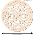 thumbnail image 2 of 2 pcs Natural Wooden Basket Bottom 7.8 Inch Four Leaf Clover Circle Bag Weaving Board Blank Hollow Crochet Basket Wood Base for DIY Knitting Bag Bottom Shaper BurlywoodL8, 2 of 2