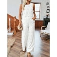 thumbnail image 4 of Two Piece Outfits for Women Hollow Out Off Shoulder Corset Tops and Pants Set Dressy White M, 4 of 8