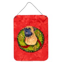 Carolines Treasures SS4207DS1216 Bullmastiff Cristmas Wreath Wall or Door Hanging Prints 12WX16H multicolor