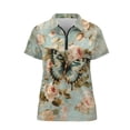 thumbnail image 6 of Whosucclay Vintage Butterfly Rose Pattern Golf Shirt for Tennis Fishing, Lightweight Polyester Golf Polo Tops Soft Quick Dry Polo Shirts Size X-Small, 6 of 10