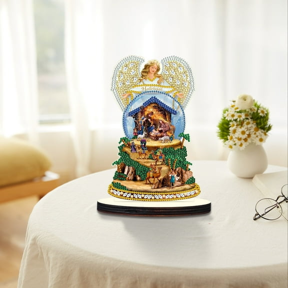 Diamond Painting Desktop Decoration, Religious Virgin 5D DIY Special Diamond Art Decoration Kit for Adults, Office Desktop or Christmas Holiday Gift