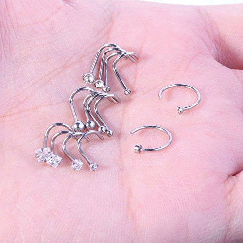 Bodyj4you 15pc professional piercing kit 18g 20g nose rings studs stainless sale steel body jewelry