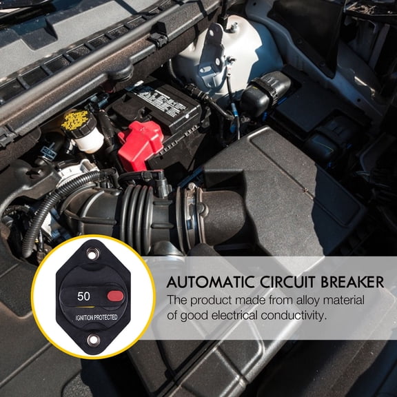 HONMEET Manual Circuit Breaker Black Alloy Overvoltage Protector for Vehicle Electrical Systems