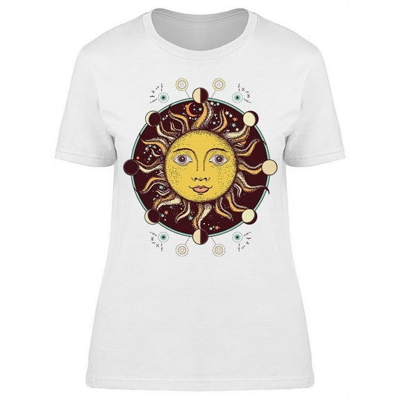 Moon Phases Sun T-Shirt Women -Image by Shutterstock, Female x-Large